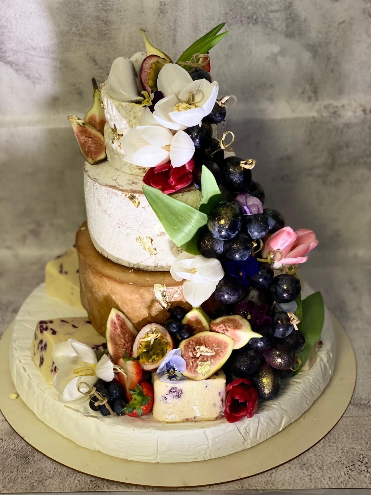 Celebration cheese tower cake