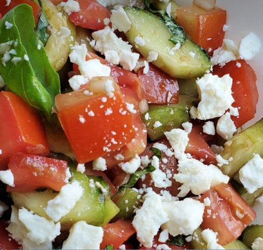 TCF salad - tomatoes-cucumber-feta salad