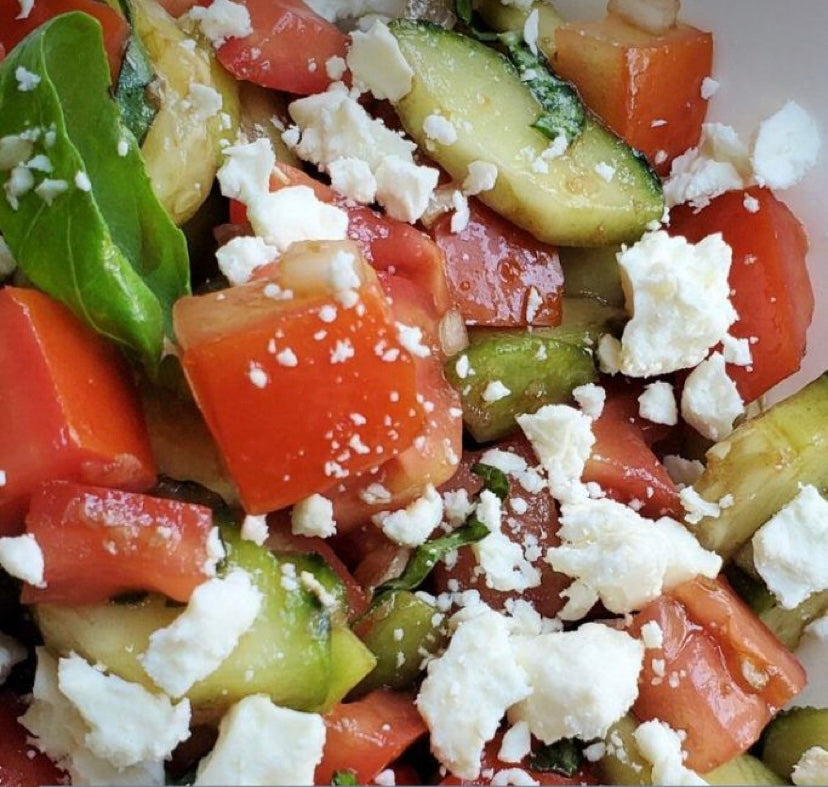 TCF salad - tomatoes-cucumber-feta salad